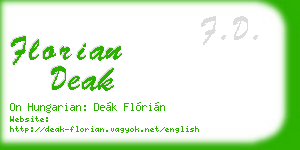 florian deak business card