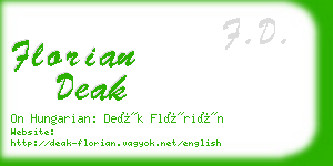 florian deak business card